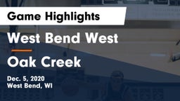 West Bend West  vs Oak Creek  Game Highlights - Dec. 5, 2020