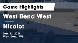West Bend West  vs Nicolet  Game Highlights - Jan. 12, 2021
