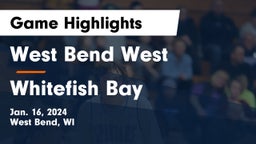 West Bend West  vs Whitefish Bay  Game Highlights - Jan. 16, 2024