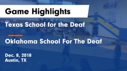 Texas School for the Deaf  vs Oklahoma School For The Deaf  Game Highlights - Dec. 8, 2018