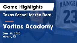 Texas School for the Deaf  vs Veritas Academy  Game Highlights - Jan. 14, 2020