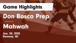 Don Bosco Prep  vs Mahwah  Game Highlights - Jan. 20, 2020