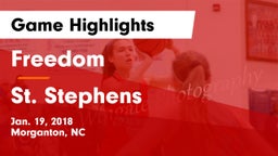 Freedom  vs St. Stephens Game Highlights - Jan. 19, 2018