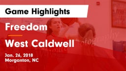 Freedom  vs West Caldwell  Game Highlights - Jan. 26, 2018