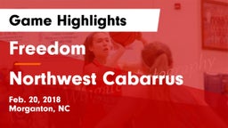 Freedom  vs Northwest Cabarrus  Game Highlights - Feb. 20, 2018