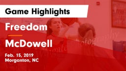 Freedom  vs McDowell Game Highlights - Feb. 15, 2019