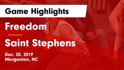Freedom  vs Saint Stephens  Game Highlights - Dec. 20, 2019