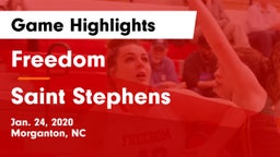 Freedom  vs Saint Stephens  Game Highlights - Jan. 24, 2020