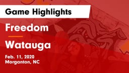 Freedom  vs Watauga  Game Highlights - Feb. 11, 2020