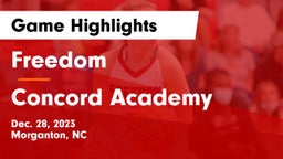 Freedom  vs Concord Academy Game Highlights - Dec. 28, 2023