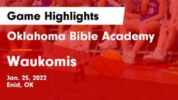 Oklahoma Bible Academy vs Waukomis Game Highlights - Jan. 25, 2022