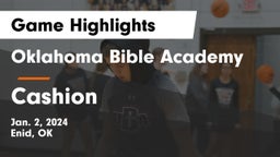 Oklahoma Bible Academy vs Cashion  Game Highlights - Jan. 2, 2024