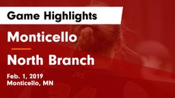 Monticello  vs North Branch  Game Highlights - Feb. 1, 2019