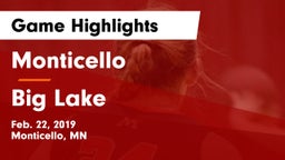 Monticello  vs Big Lake  Game Highlights - Feb. 22, 2019