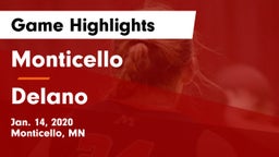 Monticello  vs Delano  Game Highlights - Jan. 14, 2020