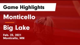 Monticello  vs Big Lake  Game Highlights - Feb. 23, 2021