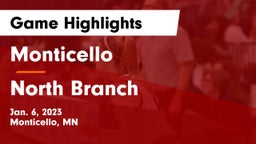 Monticello  vs North Branch  Game Highlights - Jan. 6, 2023