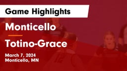 Monticello  vs Totino-Grace  Game Highlights - March 7, 2024