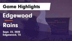 Edgewood  vs Rains  Game Highlights - Sept. 22, 2020