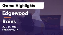 Edgewood  vs Rains  Game Highlights - Oct. 16, 2020