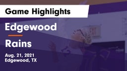 Edgewood  vs Rains  Game Highlights - Aug. 21, 2021