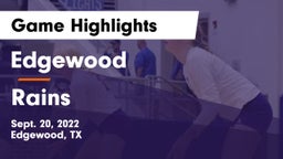 Edgewood  vs Rains  Game Highlights - Sept. 20, 2022