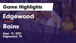 Edgewood  vs Rains  Game Highlights - Sept. 19, 2023