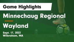 Minnechaug Regional  vs Wayland  Game Highlights - Sept. 17, 2022