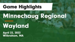 Minnechaug Regional  vs Wayland  Game Highlights - April 22, 2022