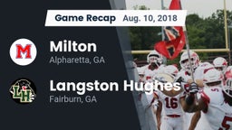 Recap: Milton  vs. Langston Hughes  2018