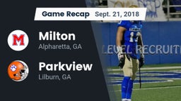 Recap: Milton  vs. Parkview  2018