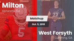 Matchup: Milton  vs. West Forsyth  2018