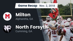 Recap: Milton  vs. North Forsyth  2018