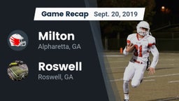 Recap: Milton  vs. Roswell  2019