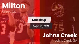 Matchup: Milton  vs. Johns Creek  2020