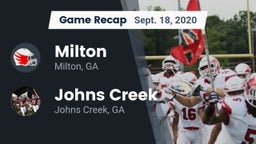 Recap: Milton  vs. Johns Creek  2020