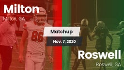Matchup: Milton  vs. Roswell  2020