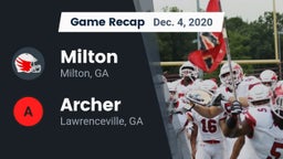 Recap: Milton  vs. Archer  2020