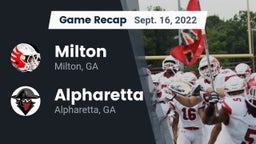 Recap: Milton  vs. Alpharetta  2022