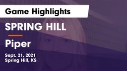 SPRING HILL  vs Piper Game Highlights - Sept. 21, 2021