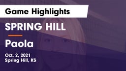 SPRING HILL  vs Paola Game Highlights - Oct. 2, 2021