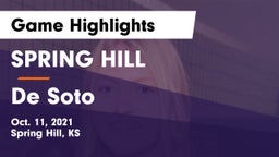 SPRING HILL  vs De Soto  Game Highlights - Oct. 11, 2021