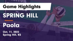 SPRING HILL  vs Paola  Game Highlights - Oct. 11, 2022