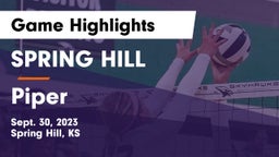 SPRING HILL  vs Piper  Game Highlights - Sept. 30, 2023