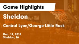 Sheldon  vs Central Lyon/George-Little Rock  Game Highlights - Dec. 14, 2018