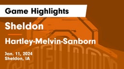 Sheldon  vs Hartley-Melvin-Sanborn  Game Highlights - Jan. 11, 2024