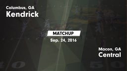 Matchup: Kendrick  vs. Central  2016