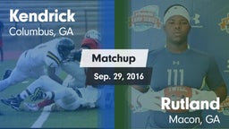 Matchup: Kendrick  vs. Rutland  2016