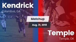 Matchup: Kendrick  vs. Temple  2018