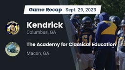 Recap: Kendrick  vs. The Academy for Classical Education 2023